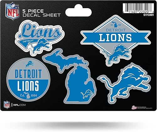 Vista 33 de Rico Industries Hoja de calcomanías NFL de 5 piezas