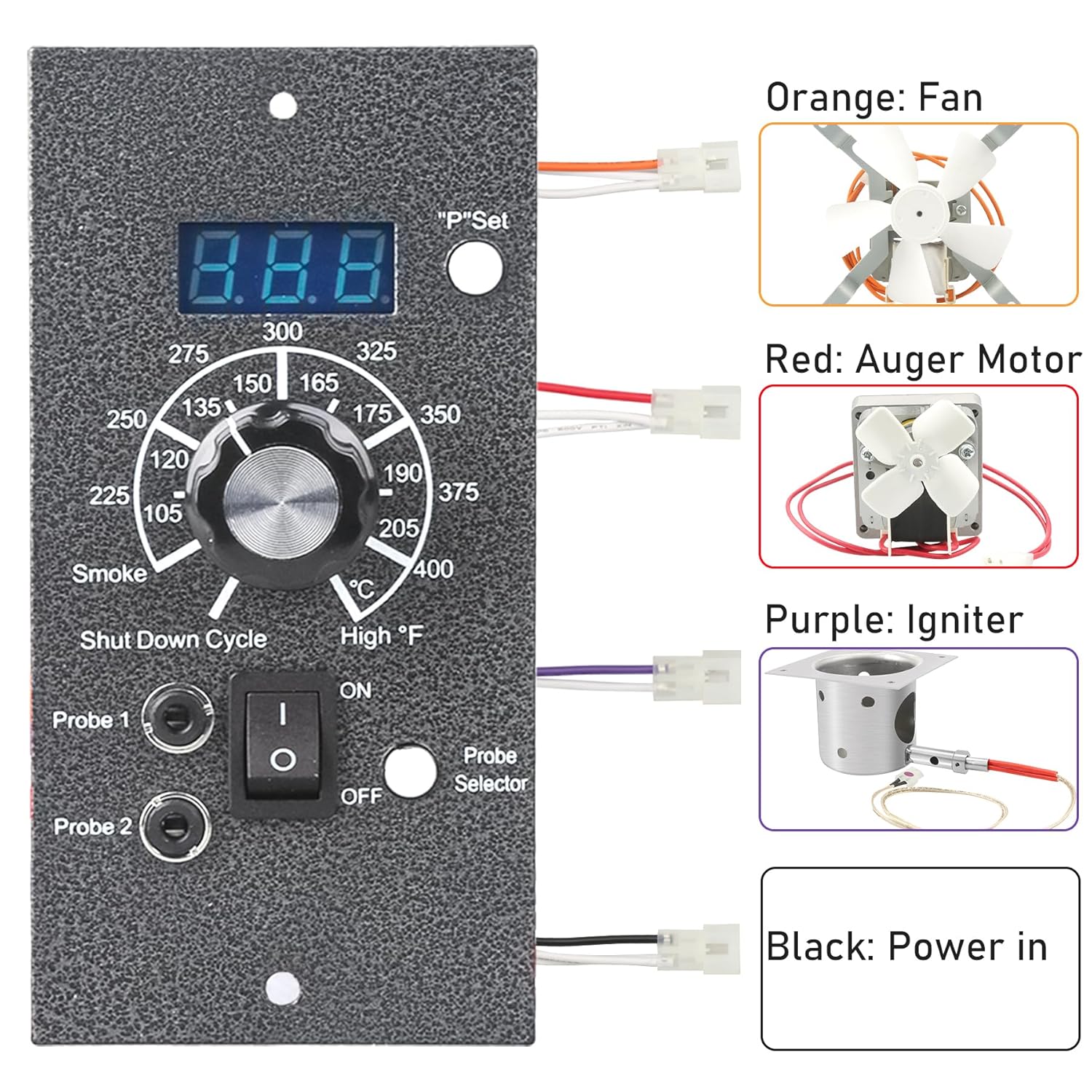 Pellet Grill Controller for Traeger Control Panel Replacement Parts Rtd Temperature Sensor Thermometer Probe Digital Thermostat Board BBQ Somker Accessories