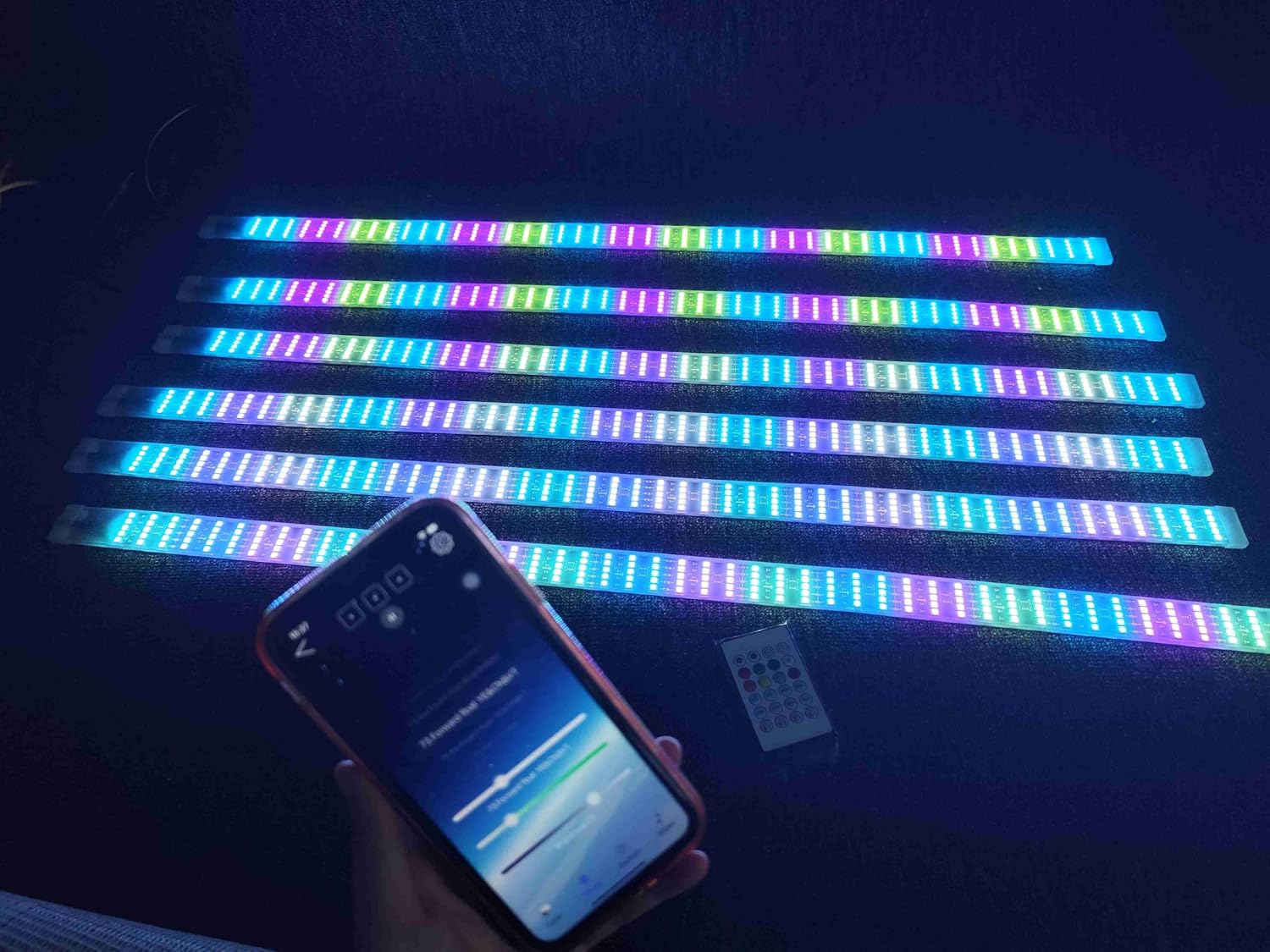 Lighting - Five Rows 6PCS 5FT RGB Dream Color Chasing LED 5-Row Light Strips for Car Truck SUV Wheel Underbody Lights Polaris Slingshot Motorcycle Fender Rear Grille APP Remote Control