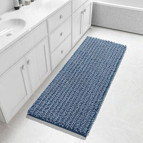 Miniatura 82 de Yimobra Alfombras de baño grandes antideslizantes lavables de 36 x 24 pulgadas, tapete de baño de chenilla ultra suave y absorbente, alfombra de