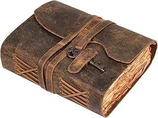 Leather Village Vintage Leather Journal - Vintage Leather bound Journal For Women Men – Handmade Vintage Deckle Edge Paper...