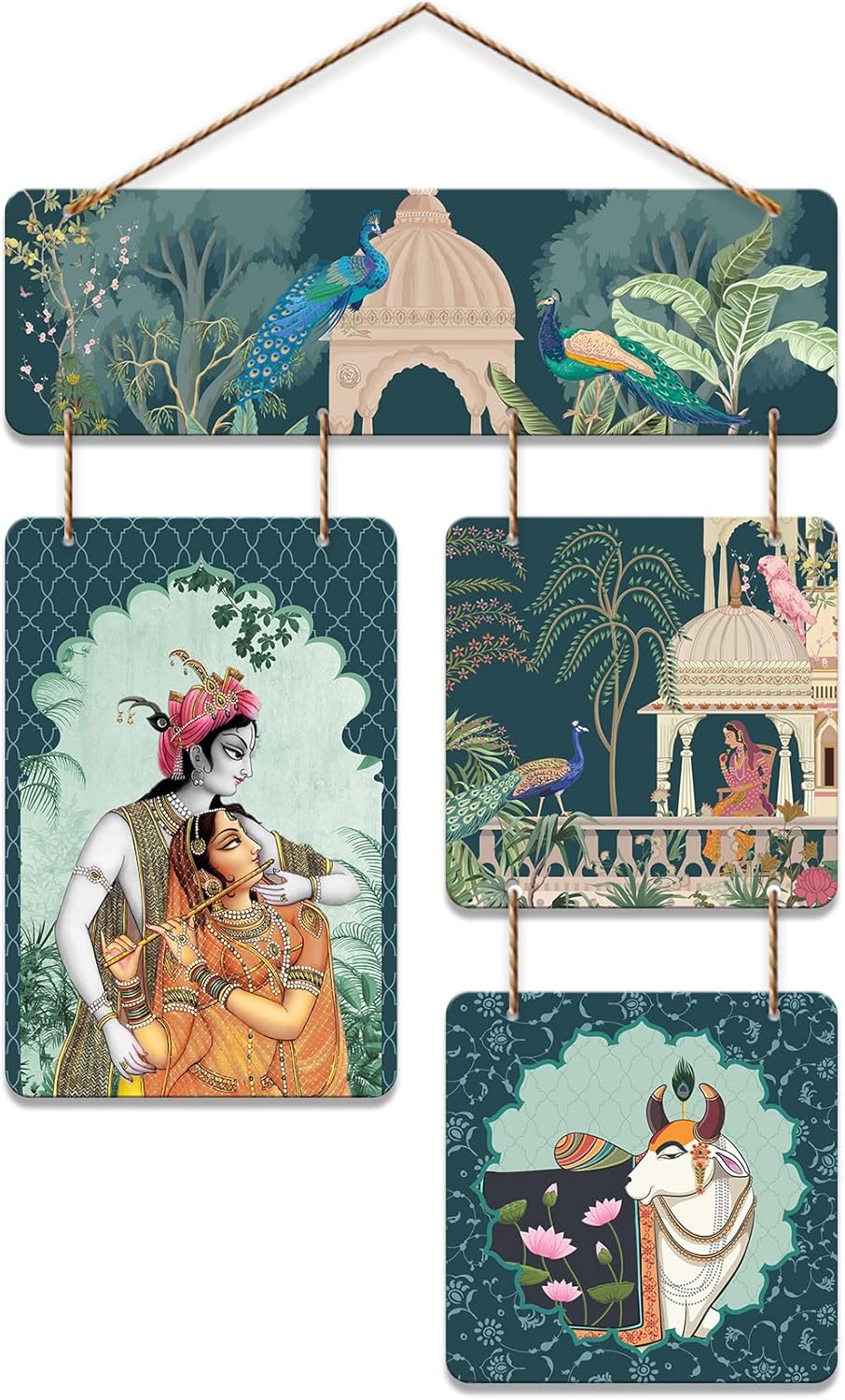 Artvibes Madhubani Art Wall Hanging Home Decorative Wall Art for Living room | Bedroom | Gifts | Wall Hanger for Decoration | Modern Decor Artwork | Wall Sculpture | Signs & Plaques (WH_6532N)