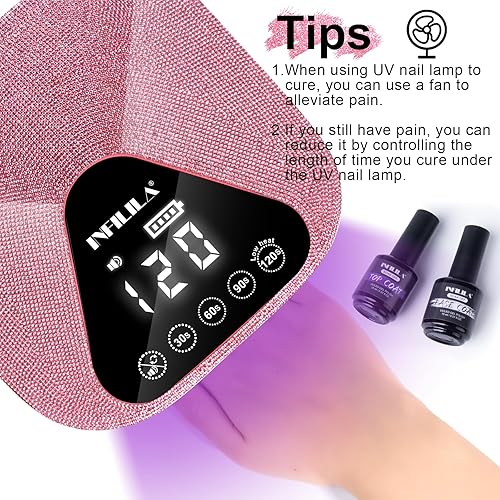 Miniatura 6 de NXJ INFILILA Gel de uñas de polietileno con purpurina, colores rosa intenso, extensión de gel de poliéster para mejorar las uñas, engrosamiento