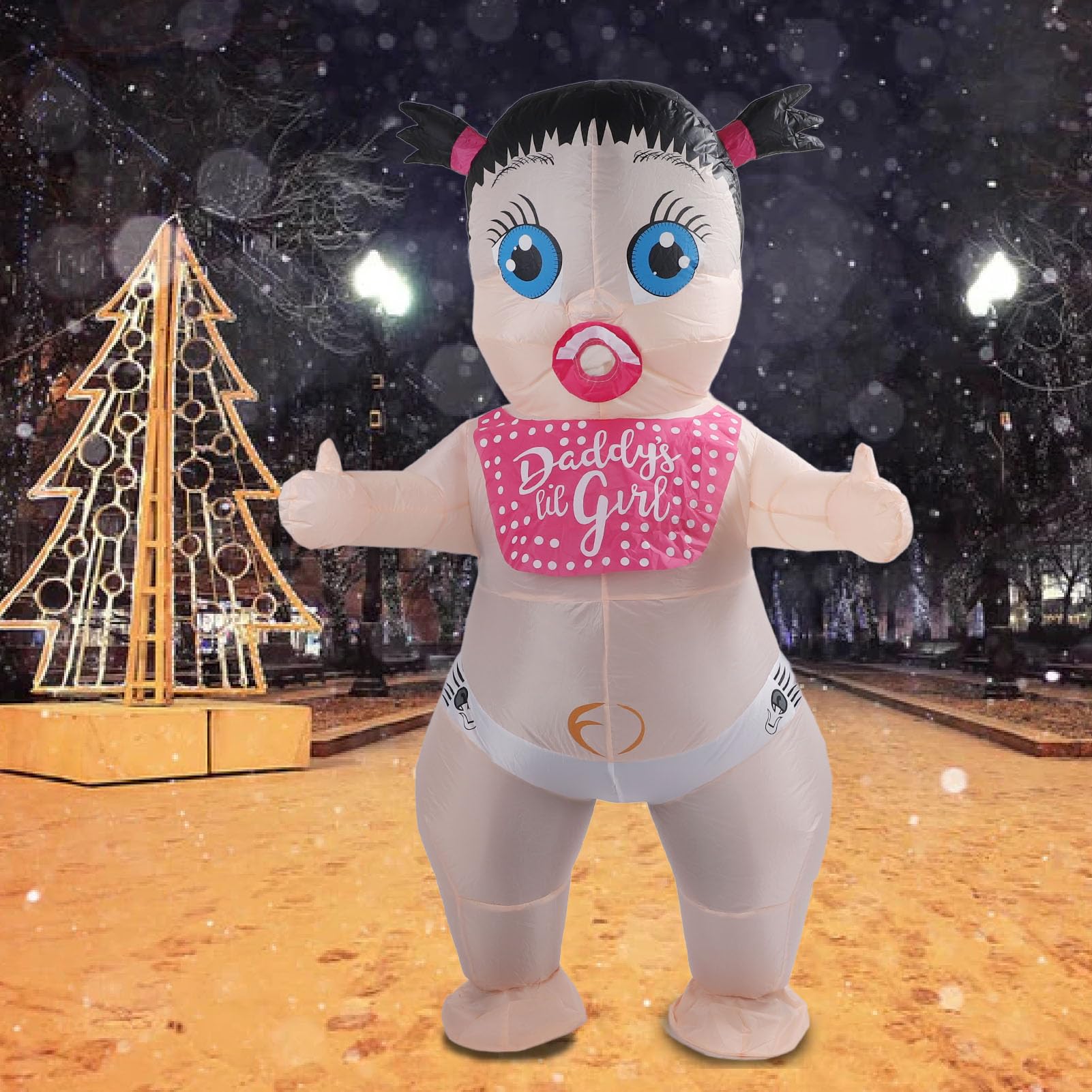 KIMISS Nadmuchiwany kostium niemowlęcia Boo Boo dla dorosłych, uroczy nadmuchiwany kostium dla dziecka na imprezę, Halloween, do cosplay i festiwali, jeden rozmiar pasuje do większości 150-190 cm
