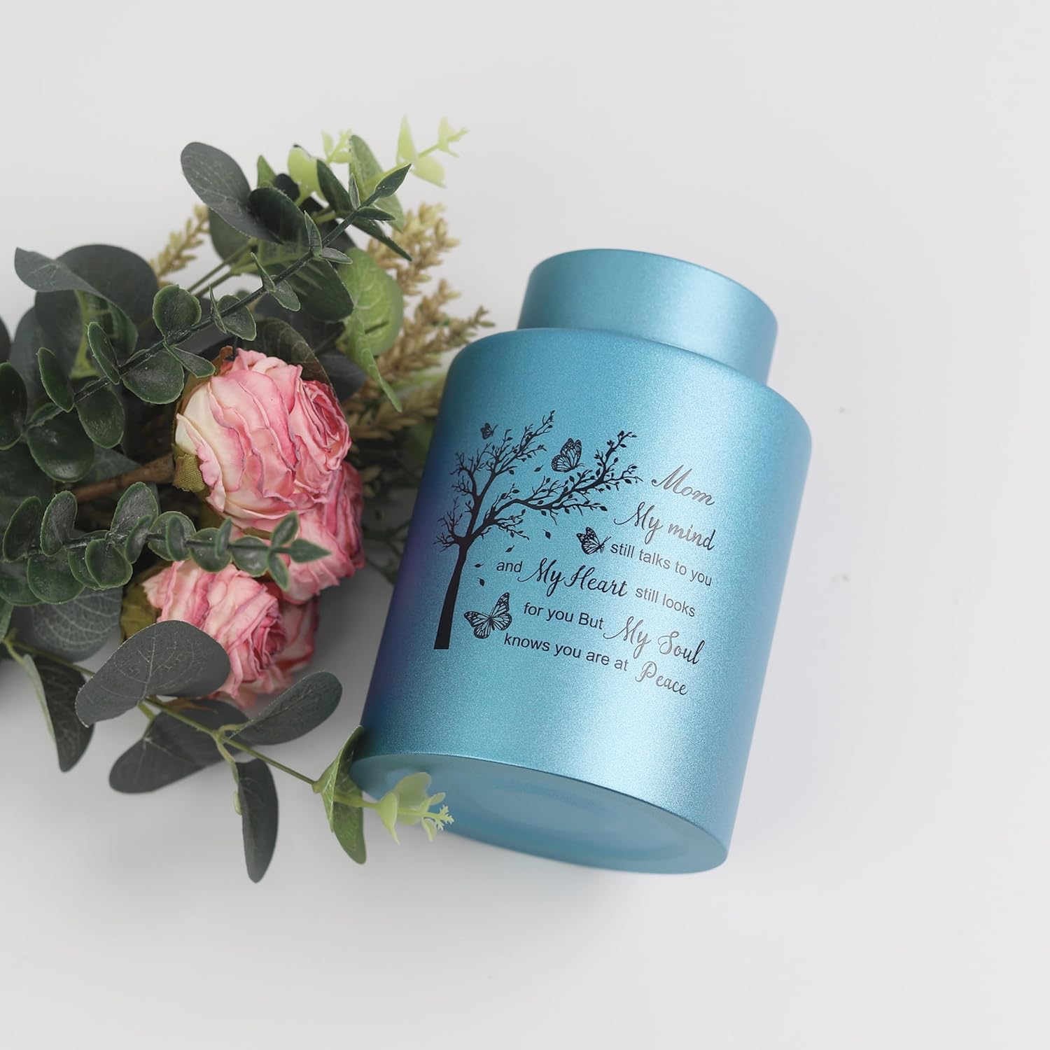 6 Inch Cremation Urn - Stainless Steel Memorial Urn for Human or Pet Ashes, Keepseek Urn Engraved with My Mind Still Talks to You-Dad - Image 3