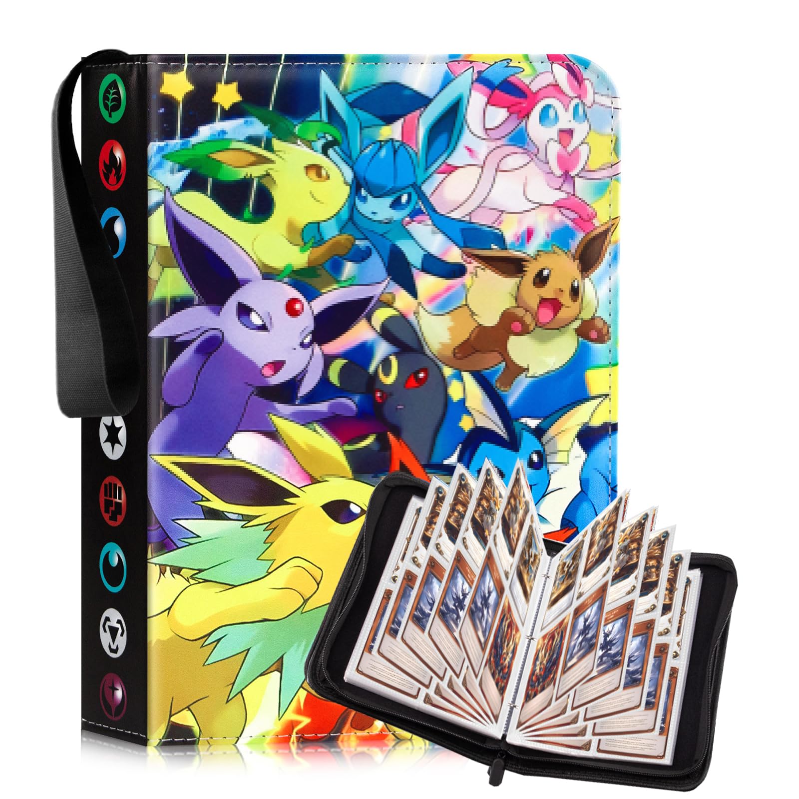 Vilntrosia 50 Page Trading Card Binder 400 Pockets Card Album Holder,Waterproof Trading Card Albums,Card Binder Folder with Zipper for Boys Girls