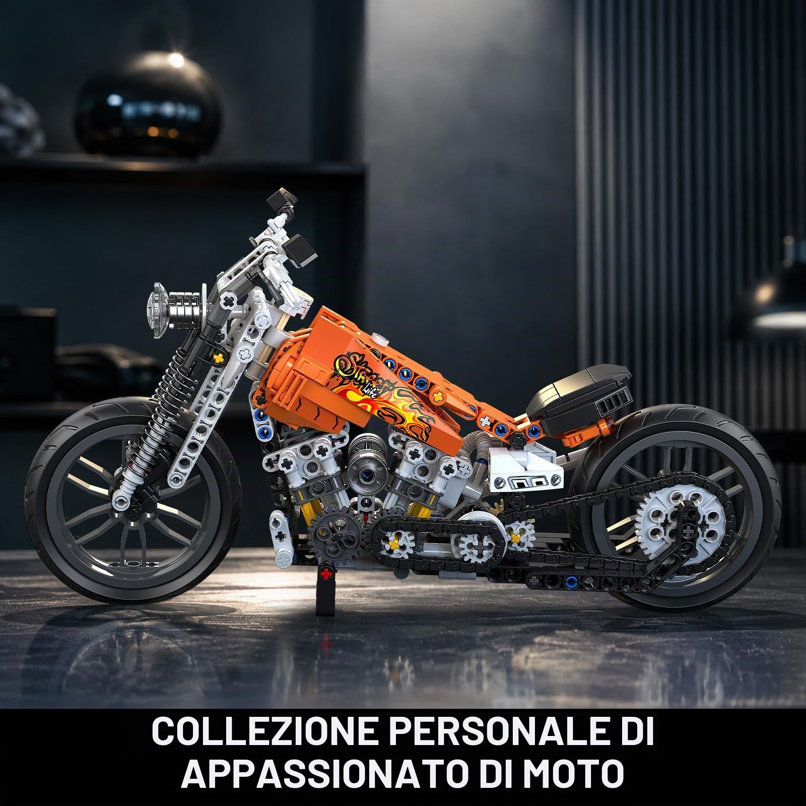 TYCOLE Moto Fiamma in Mattoncini, Set da Costruzione, Modello da Collezione