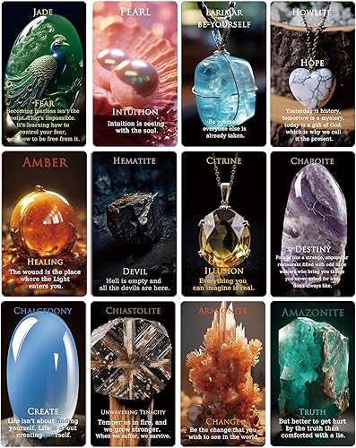 Miniatura 5 de Gemstone Whispers - Baraja de cartas Oracle, 54 cartas Oracle para lectura de tarot, mazo Oracle para principiantes, cartas Oracle frustradas con