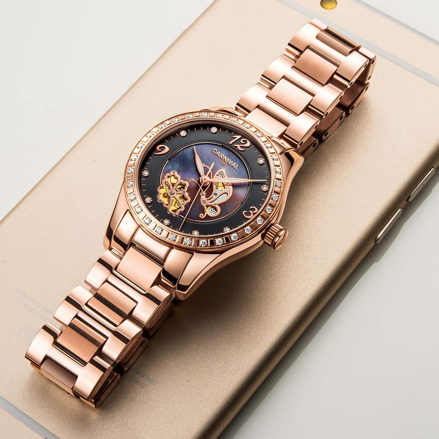 Carnivalカーニバル）腕時計 自動巻き 機械式 夜光 ジルコニア装飾  