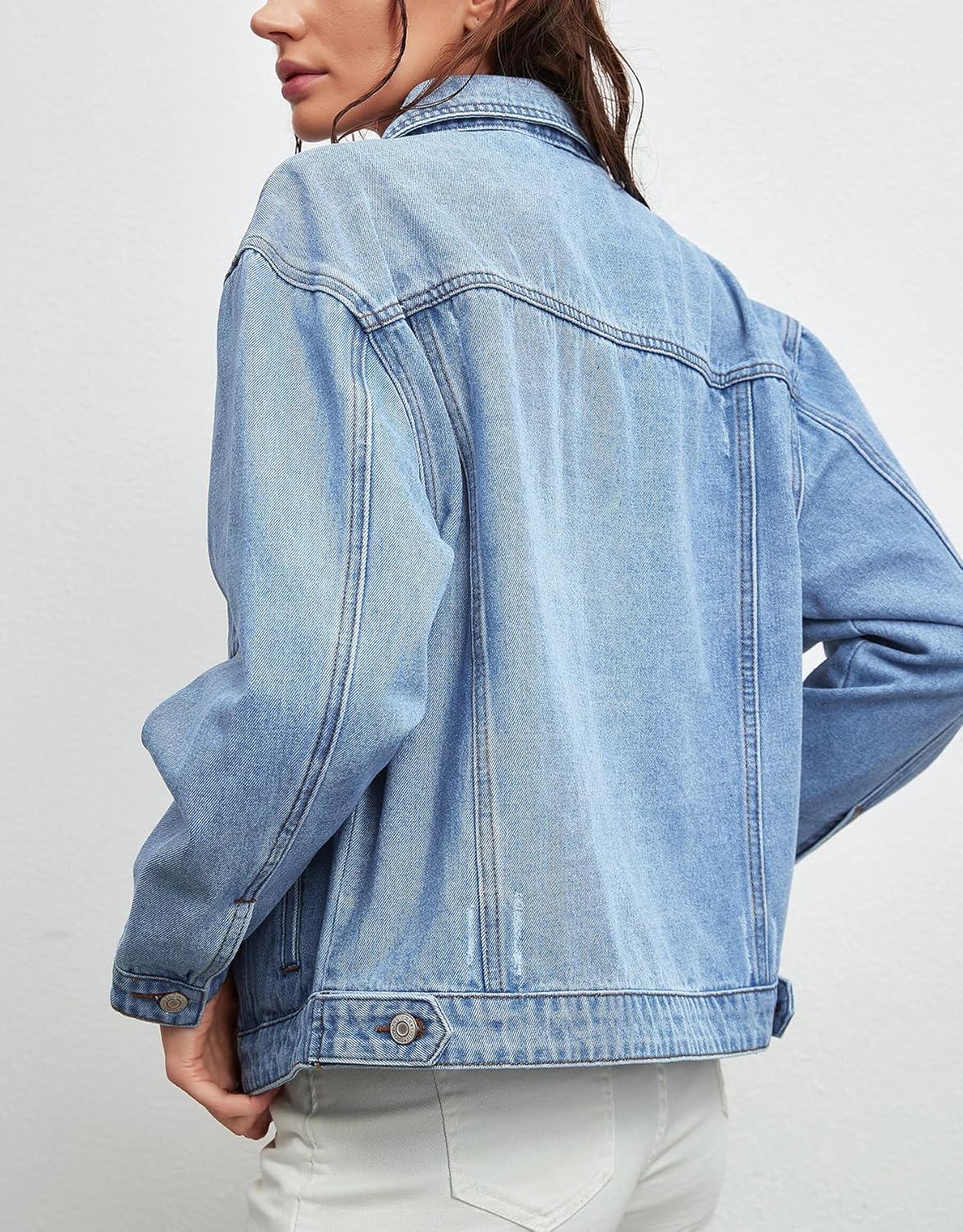 Kedera Women Casual Button Down Denim Jacket Long Sleeve Oversized Jean Jacket Fall Winter Trendy 2025 Fashion Coat - Image 2