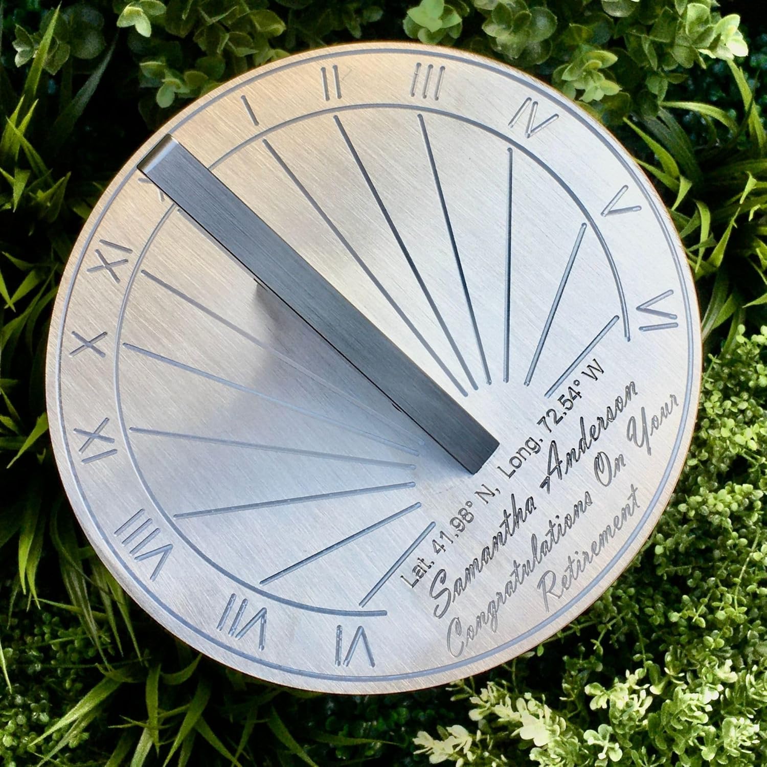 Retiremement Gift Sundial Custom Engraved - Unqiue for Your Location Retiremement Gift for Men or Women - 65th Birthday Celebration Gift - Gift for Collegue, Friend or Family (6 inch) - Image 7