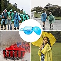 Vista 5 de Paquete de 4 impermeables portátiles, impermeables desechables de emergencia para niños, poncho de lluvia impermeable para viajes, campamento