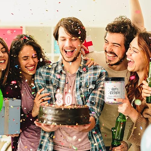 Miniatura 6 de Homsolver Regalos de feliz cumpleaños para mujeres y hombres, aroma a crema de vainilla con chispas de caramelo velas de cumpleaños, regalos únicos