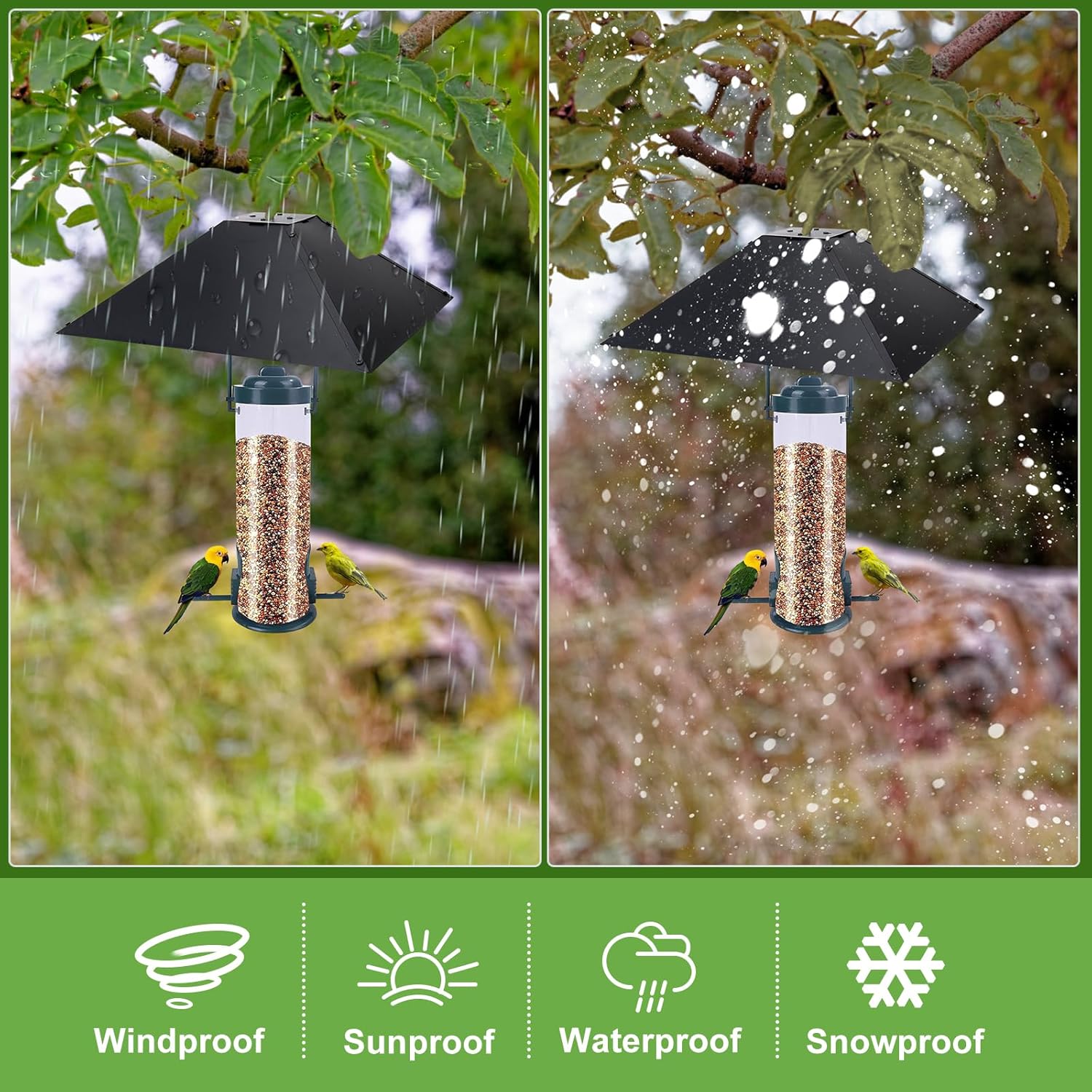 2 Pack Squirrel Baffle for 4x4 Post or Hanging, 2-in-1 Metal Squirrel Guards for Wooden Pole, 17 Inch Outdoor Hanging Feeders to Deter Squirrels or Other Small Animals (Black)