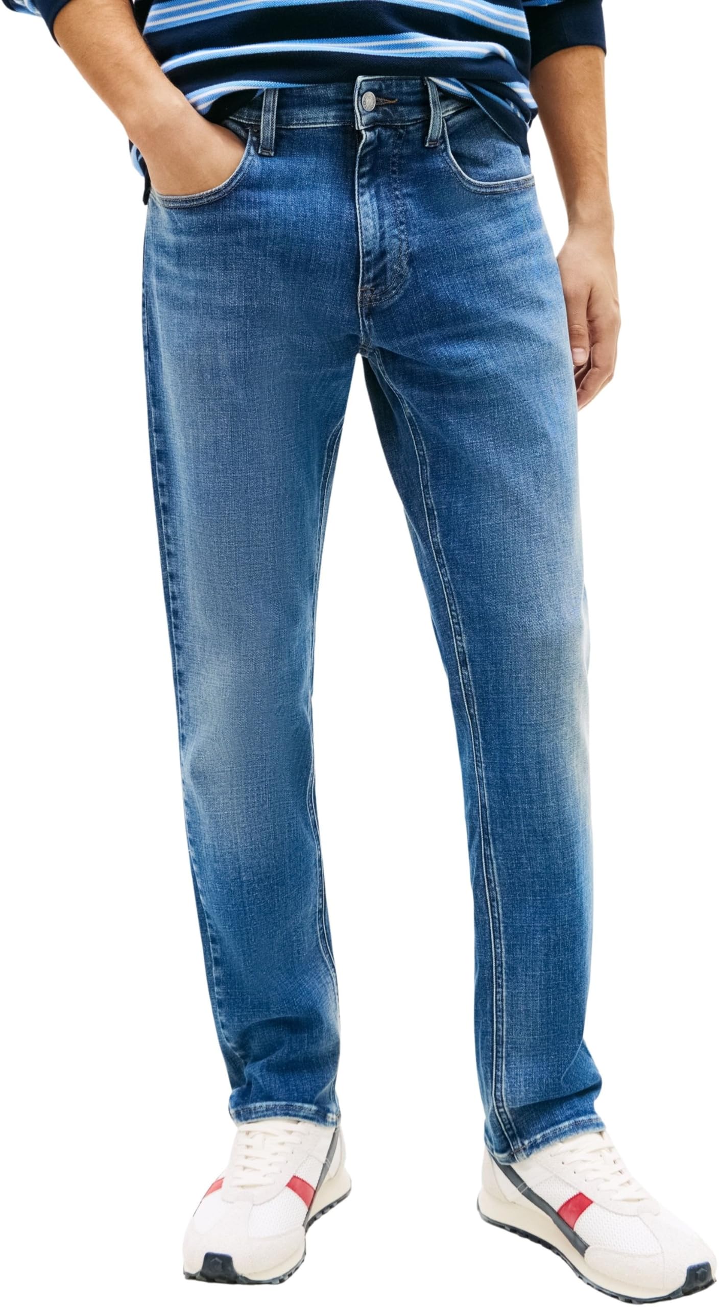 Tommy Jeans Men's Blue Scanton Slim Fit Faded Jeans - Denim Medium - 34/30