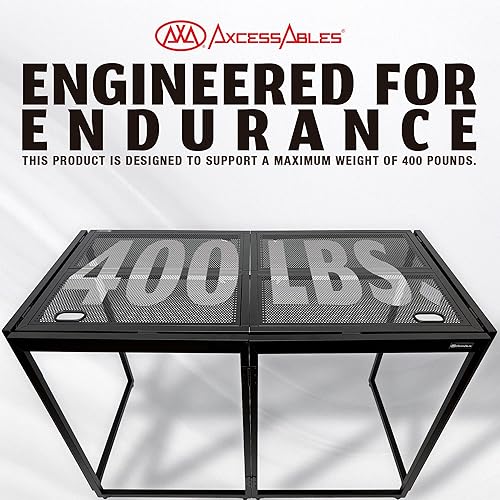 Miniatura 25 de AxcessAbles - Cabina de fachada portátil para DJ con bandas de iluminación en blanco y negro, fundas de transporte, mesa de DJ de pie - 40 x 20