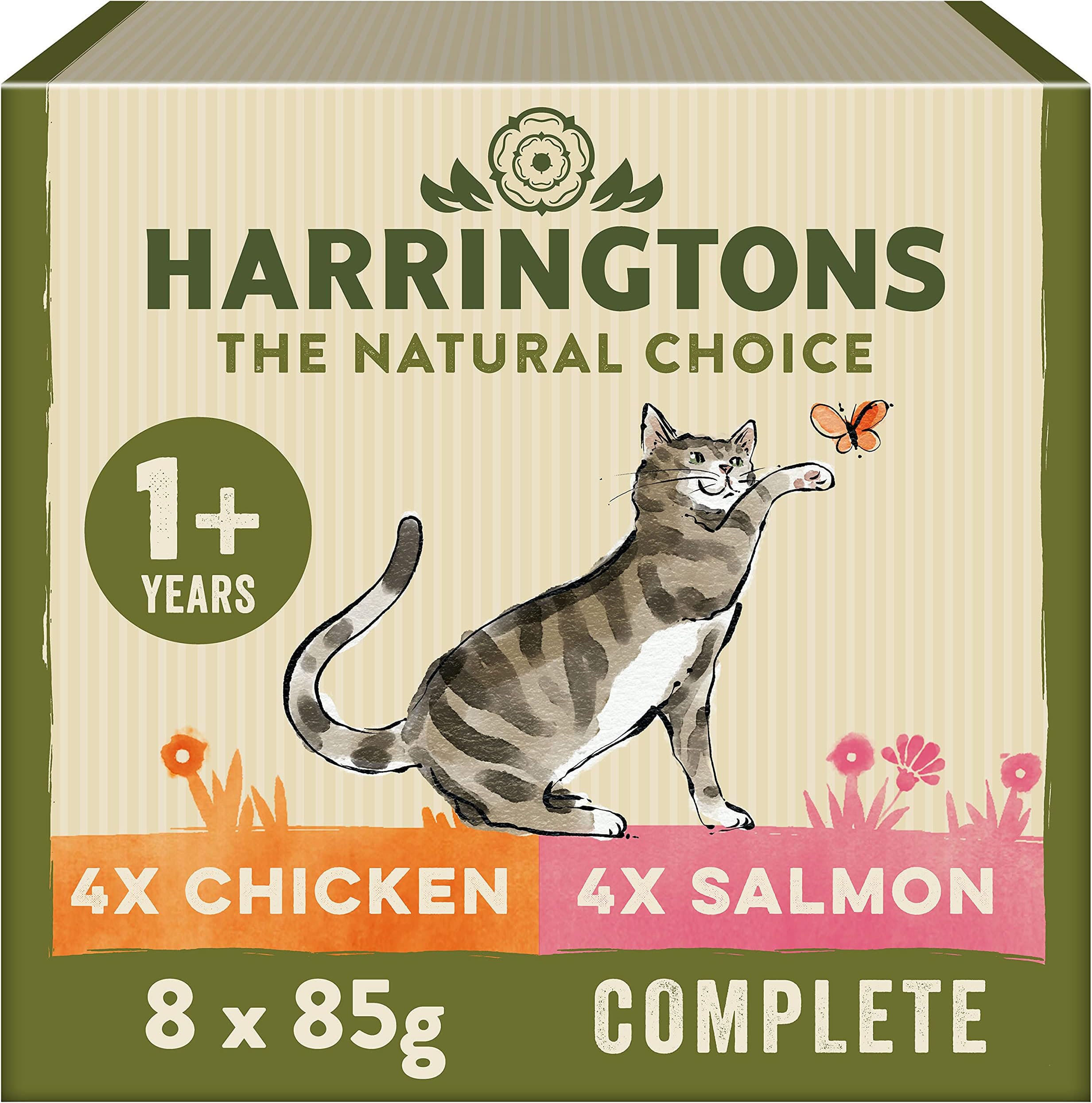 Harringtons Complete Wet Cat Food Mixed Flavours 8x85g, pack of 4 (32