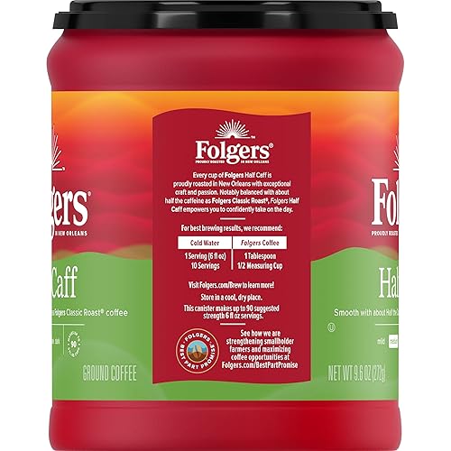 Miniatura 3 de Folgers Café molido Half Caff, tostado medio, 9.6 onzas