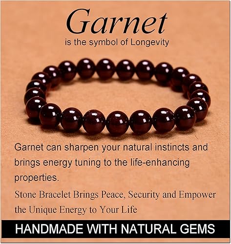 Vista 601 de MASSIVE BEADS Pulsera elástica de yoga hecha a mano con piedra natural, cristal curativo, energía, regalos para adultos unisex de 0.157 in, 0.236