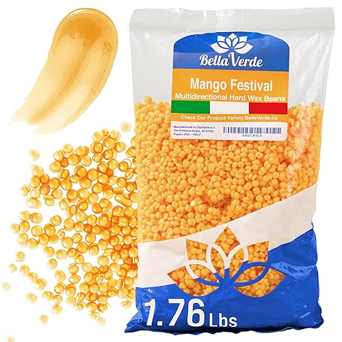 Bella Verde Frijoles de cera de 1.76 libras  Hecho en Italia  Perlas de cera dura para mujeres y hombres  Cera caliente para piernas brasileñas del