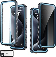 Vista 13 de Funda impermeable para iPhone 15, protector de pantalla de privacidad integrado y protector de pantalla HD [IP68 bajo el agua] a prueba de golpes a