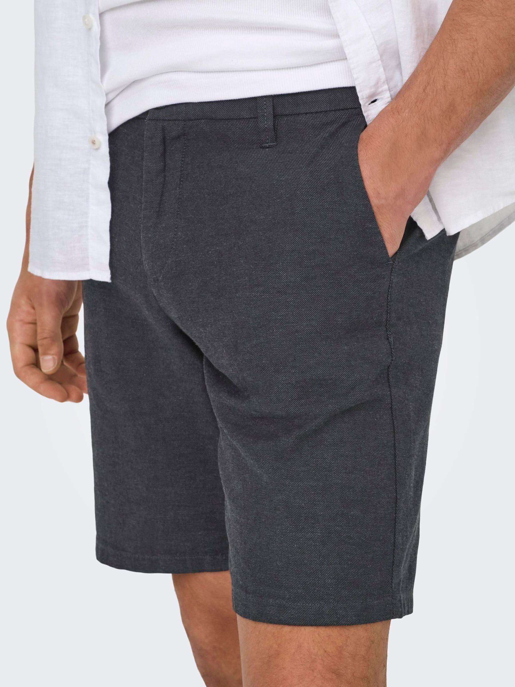 Only & Sons Onsmark 0011 Cotton Linen Shorts Noos - Shorty Mężczyźni