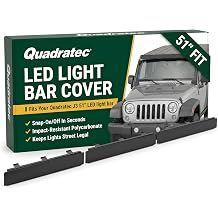 Quadratec J5 51" LED Light Bar Cover - Snap-On Polycarbonate LED Light Guard Without Amber Halo Cut Outs