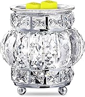 MAXWINER Silver Electric Wax Melt Warmer - Wrought Iron Crystal Fragrance Oil Burner for Home, Office, Spa