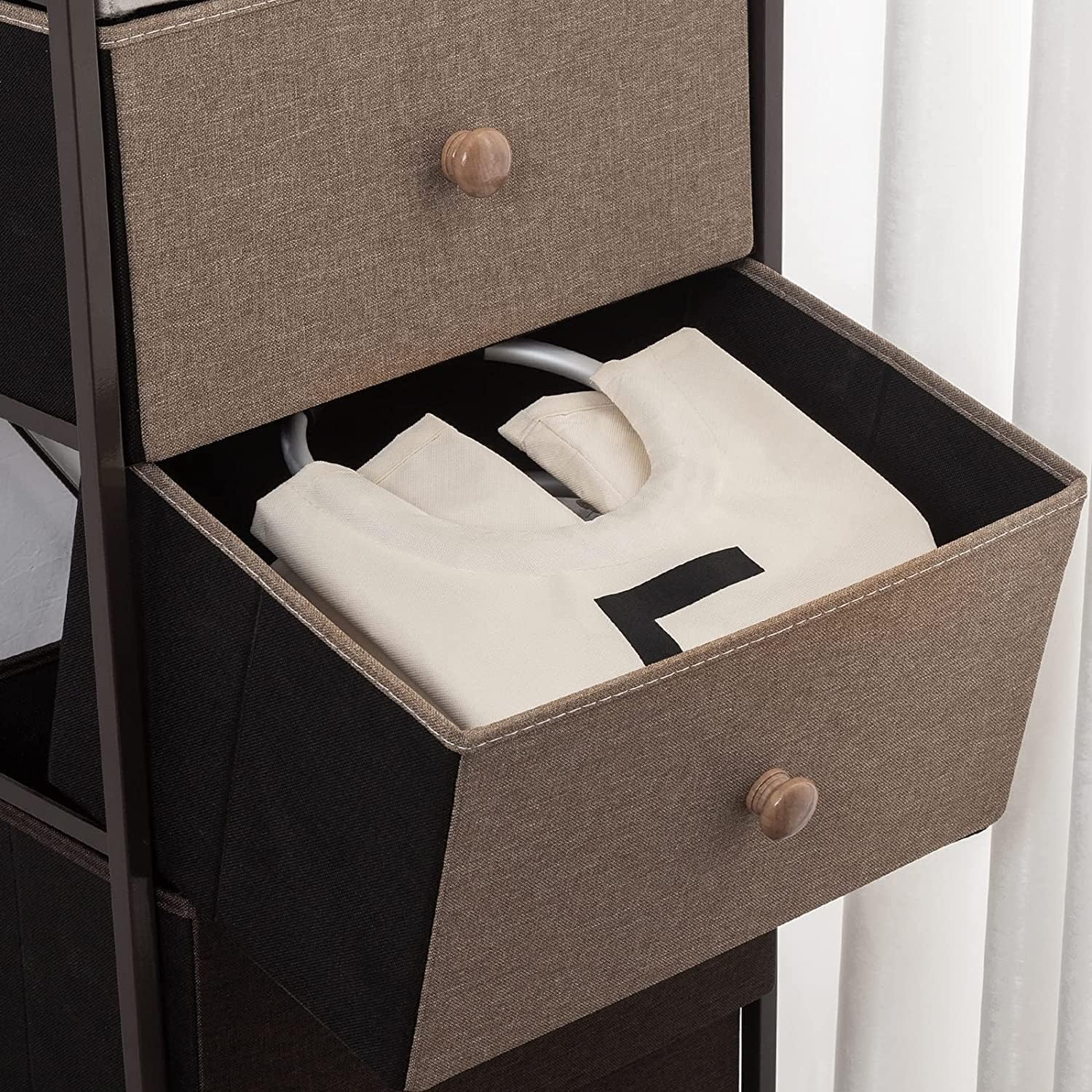 82L Large Laundry Basket Hamper with Handles, Beige image 5