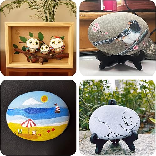 Miniatura 6 de Jongdari 6 rocas de río extra grandes para pintar kit de pintura de roca de 472 a 551 pulgadas para niños rocas de pintura grandes a granel rocas