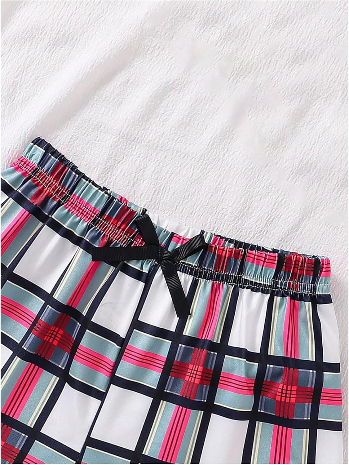 Verdusa Girl's 3pack Plaid Print Elastic Waist Casual Shorts