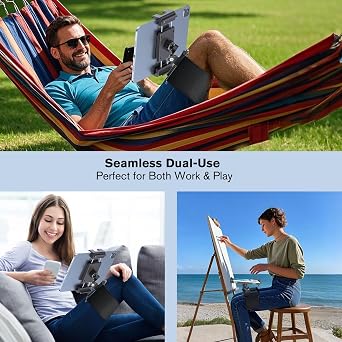 PLDHPRO Pilot Kneeboard for Tablets & Phones 5.1-15.6, Adjustable Kneeboard for iPad, iPhone, Galaxy Tabs Ideal for Pilot, Hands-Free Relaxation at Home, Entertainment, Study