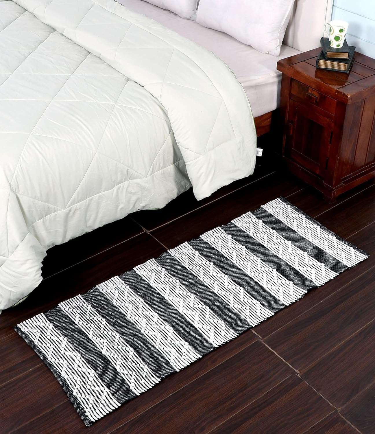 Cotton Bed Runner - 22x55 Inches, Brown -6