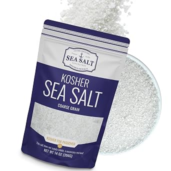 Coarse Grain Kosher Sea Salt for Grinder, Non-Iodized & Natural Replacement for Table Salt, 14 oz Bag