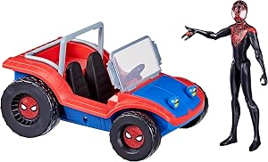 Marvel Spider-Man, Spider-Mobile, véhicule et Figurine Miles Morales à l’échelle de 15 cm, Jouets Marvel, dès 4 Ans