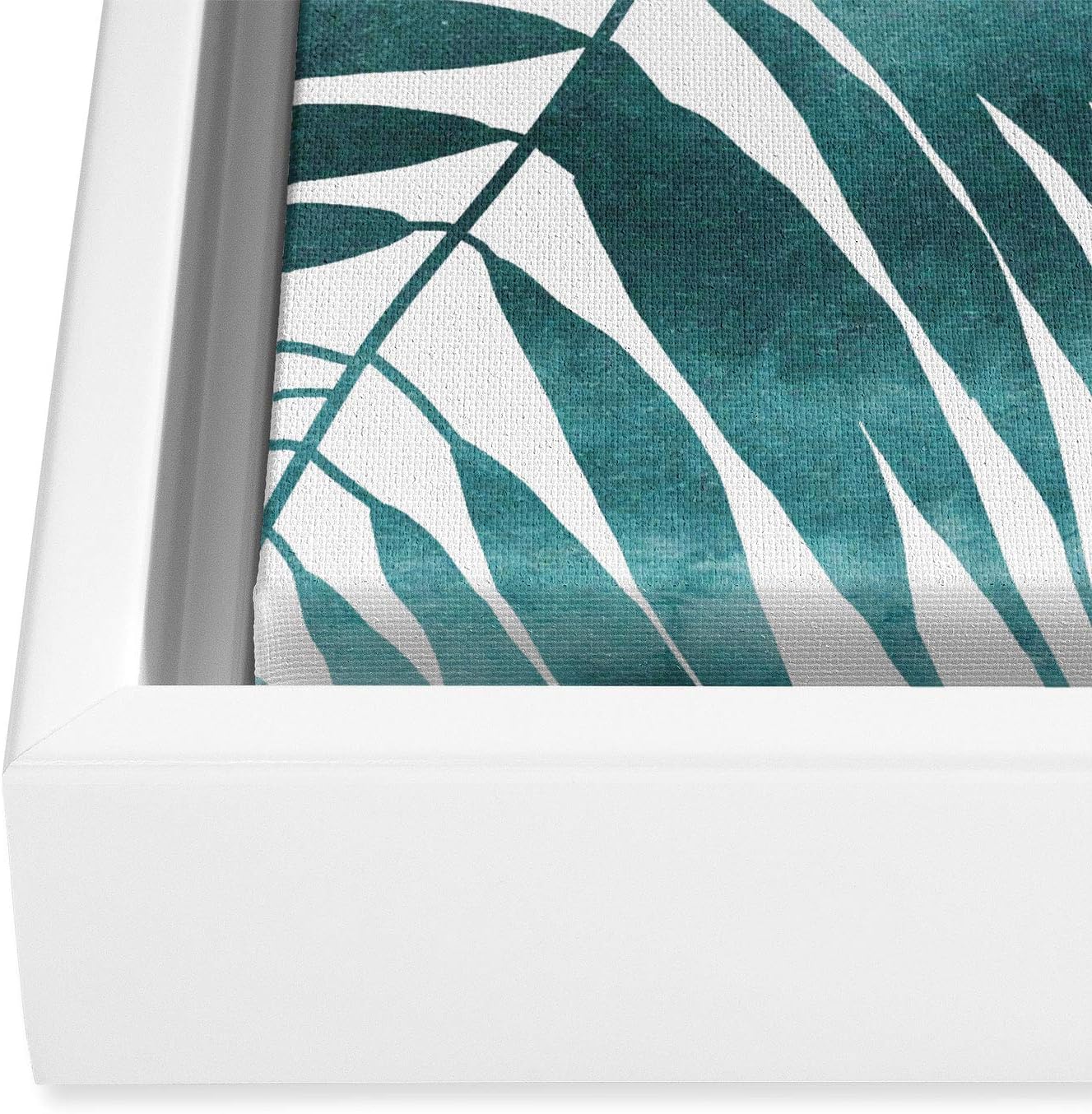 Deny Designs Schatzi Brown Maui Palm White Framed Art Canvas, 16" x 20", Green