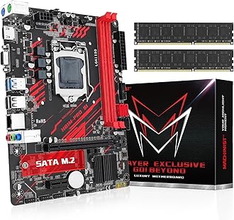 MACHINISTH81 Motherboard and 2x8GB DDR3 Memory, Intel 4th Gen LGA 1150 Motherboard with 1600MHz 1.5V CL11 RAM (Micro ATX, PCIe 2.0, NGFF M.2, Gigabit LAN) UDIMM for Core i3,i5,i7/Xeon E3 V2/Pentium