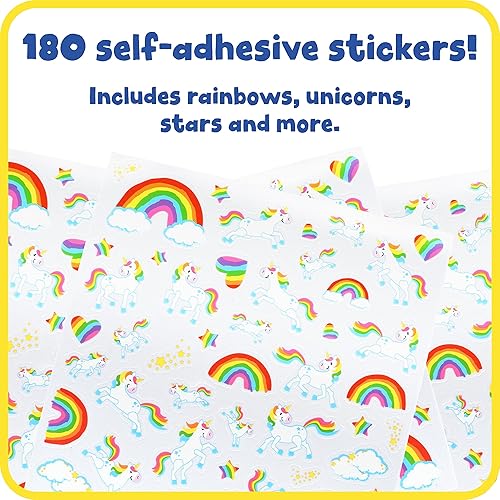 Miniatura 2 de READY 2 LEARN Calcomanías de espuma – Unicornios y arco iris – Paquete de 180 – Calcomanías autoadhesivas para niños – Calcomanías 3D hinchadas para