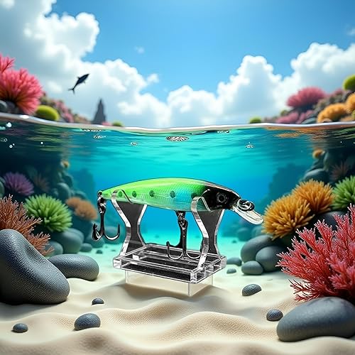 Miniatura 4 de Soportes de exhibición de señuelos de pesca de acrílico, caballetes de señuelos transparentes más grandes para almacenamiento y decoración de cebos,