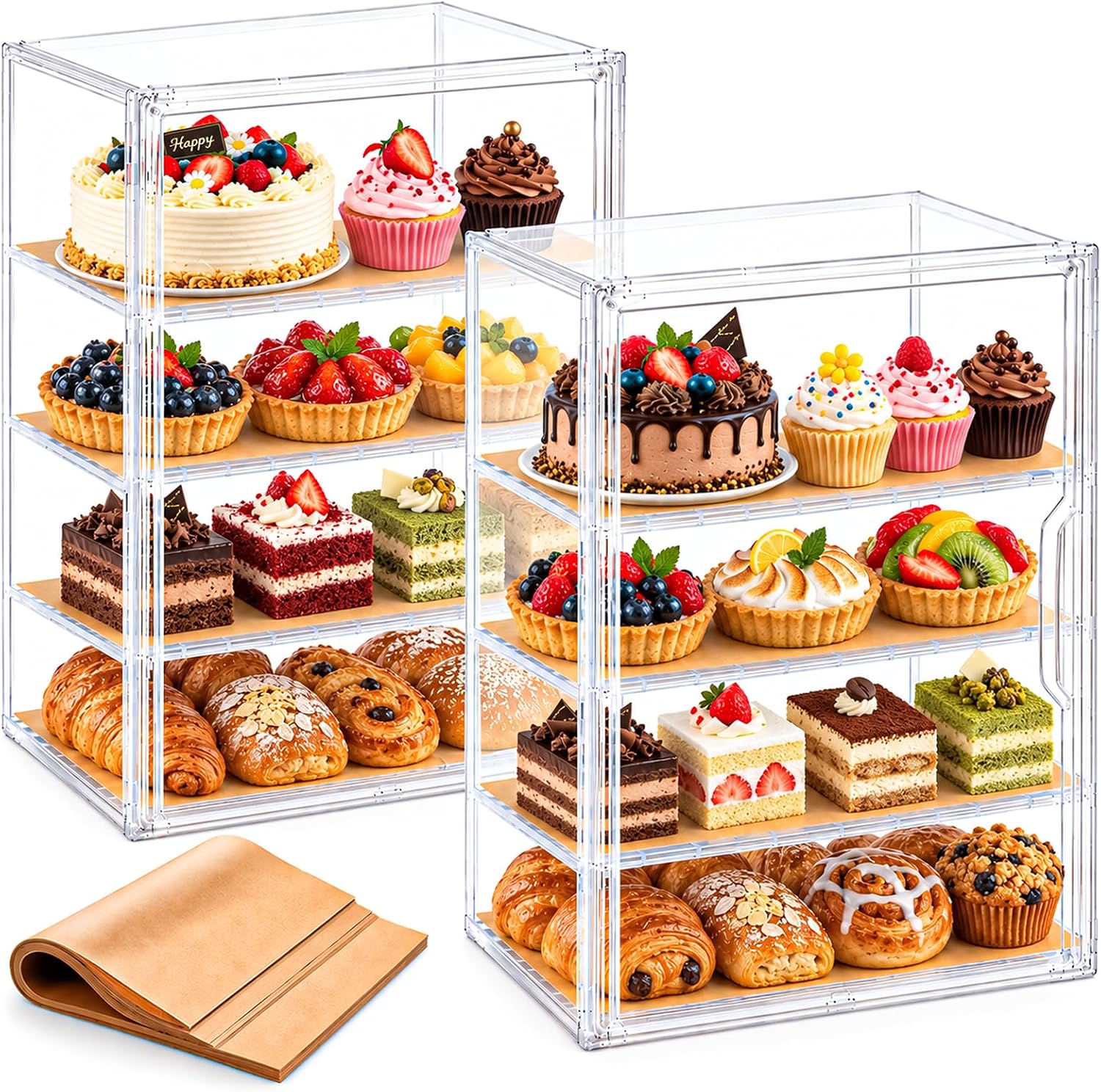 Cookie Display Stand, Adjustable Bread Box for Kitchen Countertop