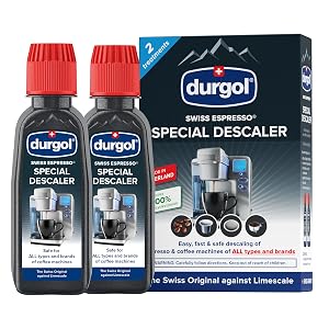 Durgol Swiss Espresso Descaler and Decalcifier for All Brands of Espresso Machines and Coffee Makers 4 2 Fluid