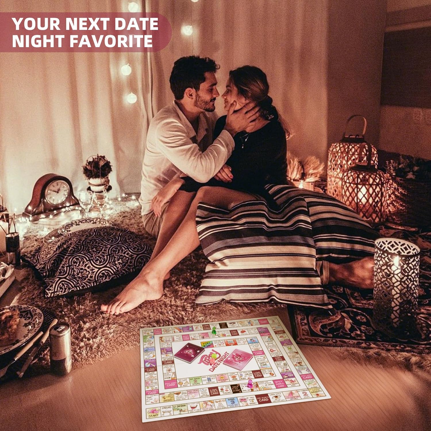 Tipsy Date Night Couples Drinking Game – A Flirty Adult Board Game for Couples, Fun Date Night Games for Adults with 100+ Challenges, Games for Adults Perfect for Anniversary, Weekend or Getaway