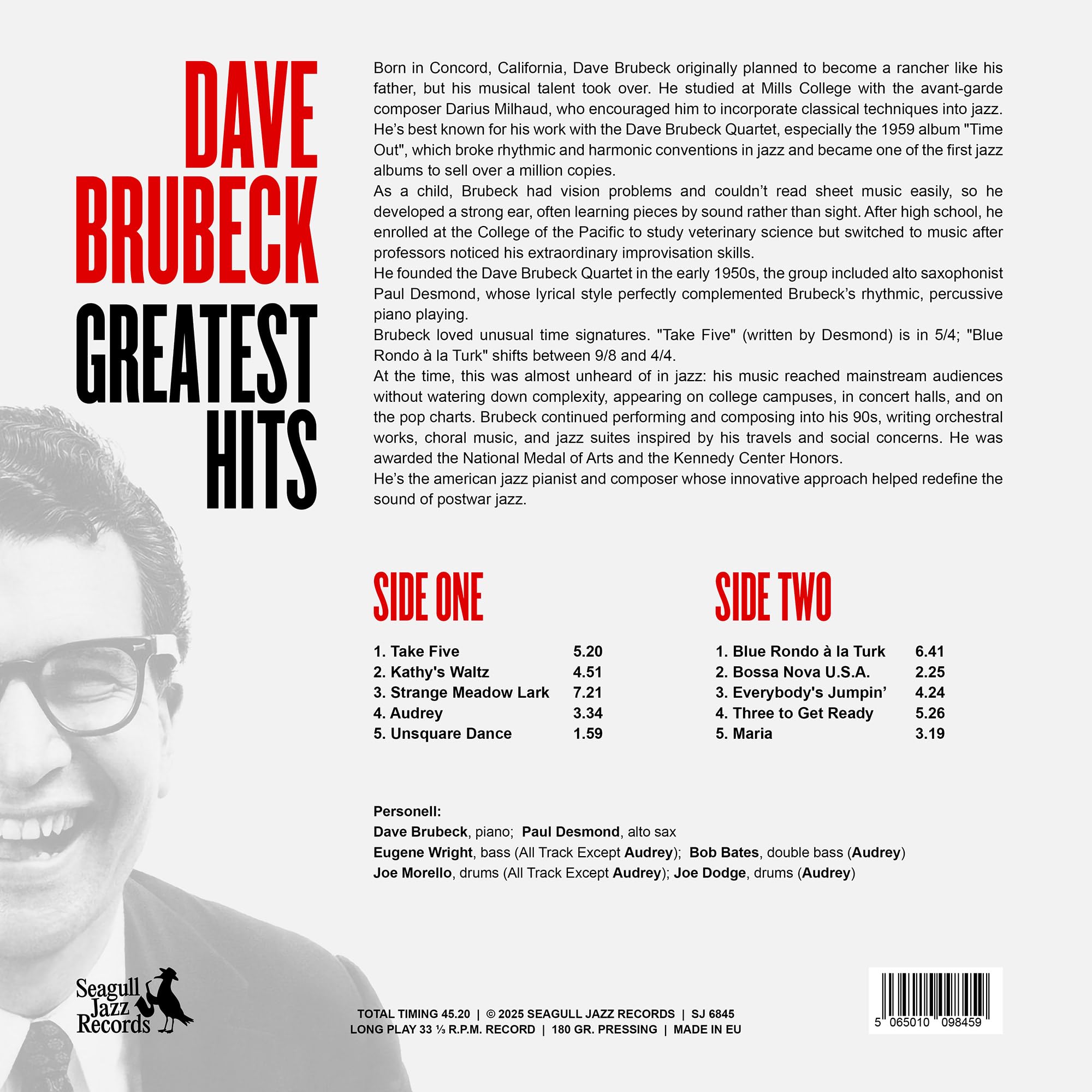 Dave Brubeck Greatest Hits - Limited Color Edition