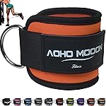 AOHO MOOON Comfortable Adjustable Ankle Straps for Cable Machines Women, Gym Workout Leg Strap, Ankle Cuffs for Glute Workouts, Foot Straps for Kickback (Single, Orange)