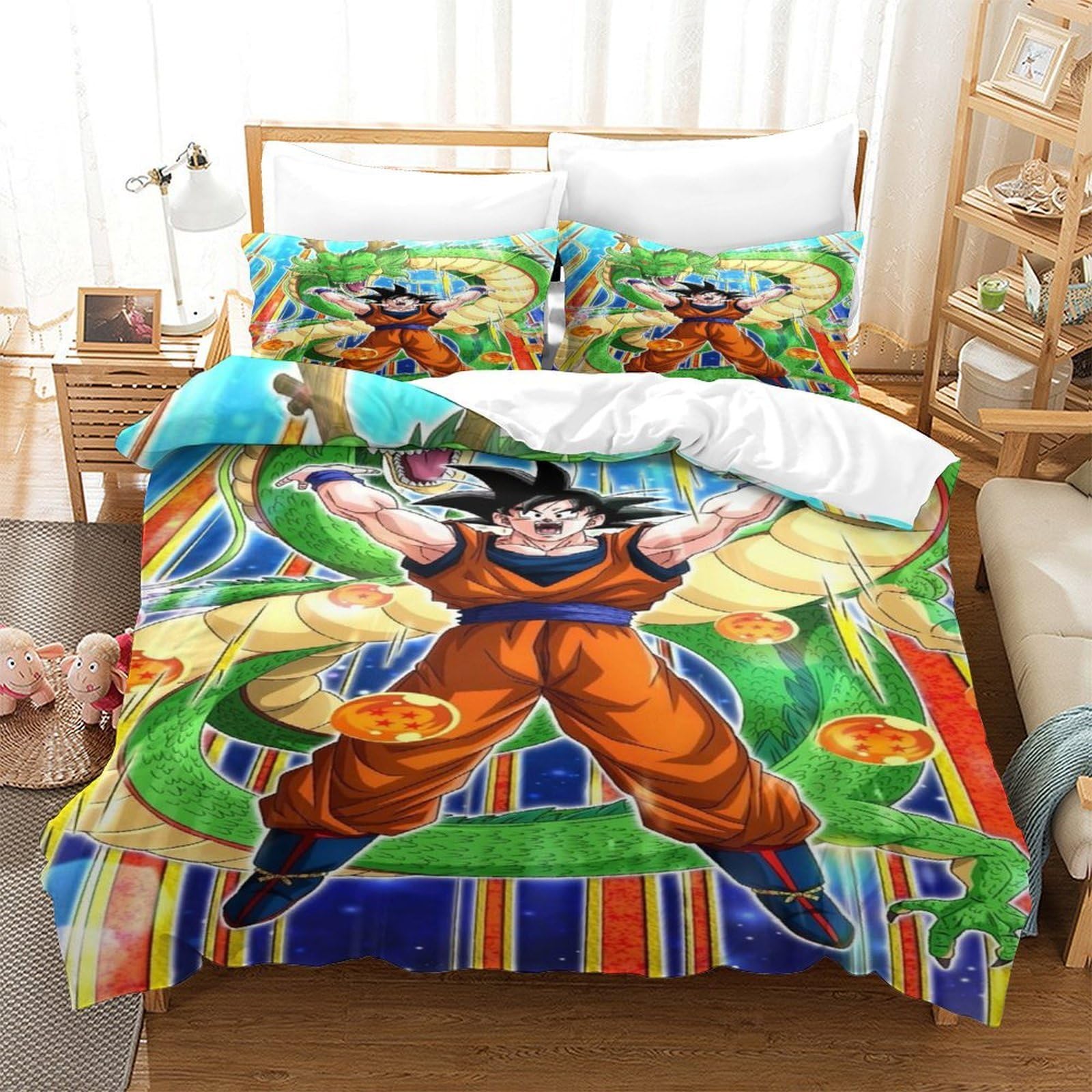 Housse de couette Wukong anti-plis en microfibre pour éviter le repassage et la literie rêche