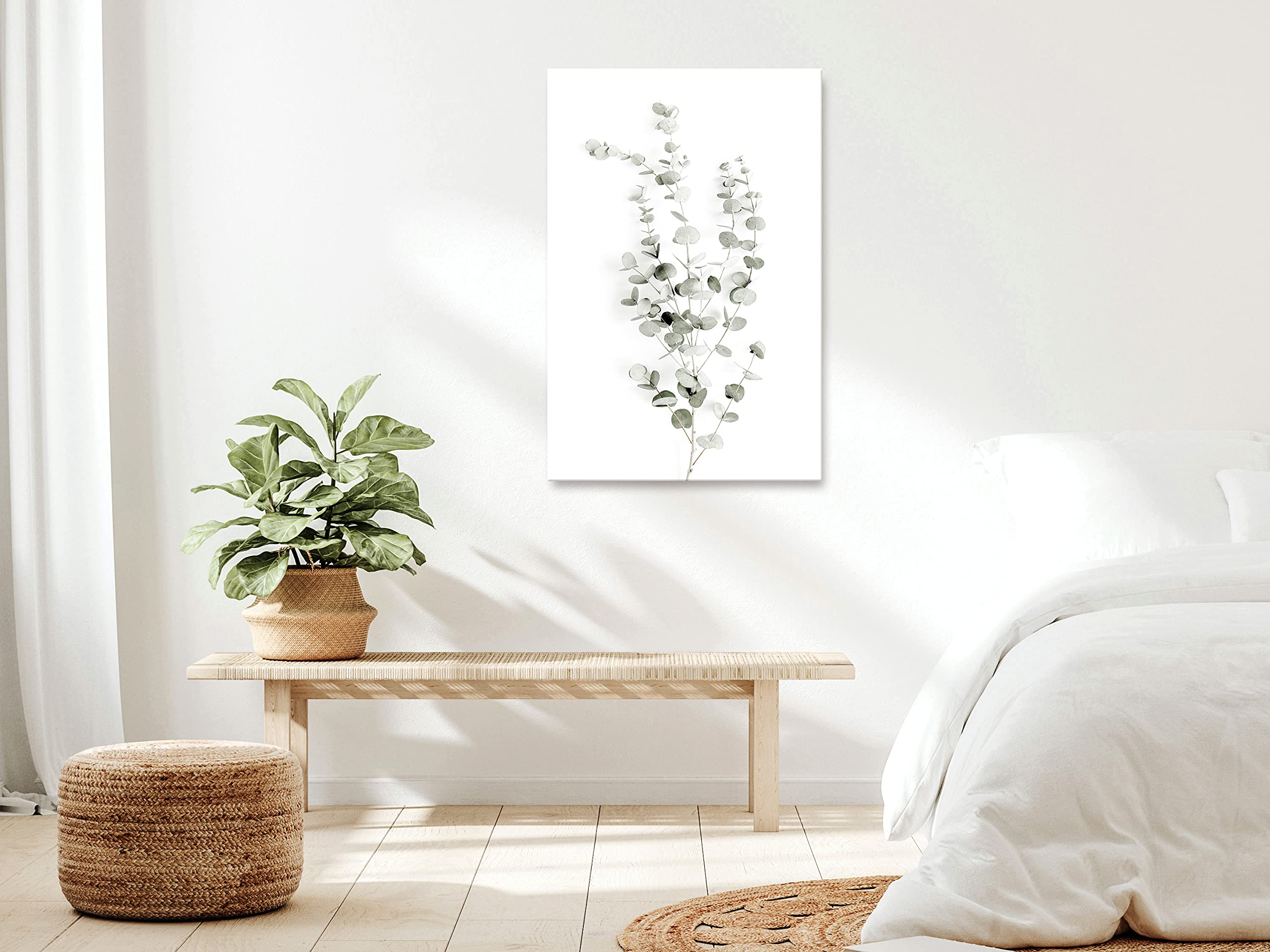 murando Cuadro Acústico Hojas 60x90 cm espuma acústica absorbe el sonido | aislamiento lienzo de 1 pieza Impresión Artística Decoración de Pared Imagen Planta Naturaleza Abstracto