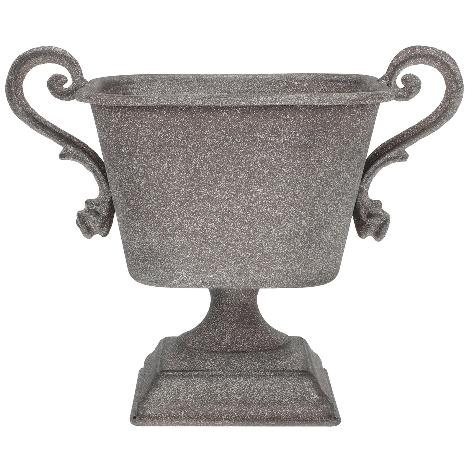 Pot de fleurs rétro décoratif en métal gris cendré