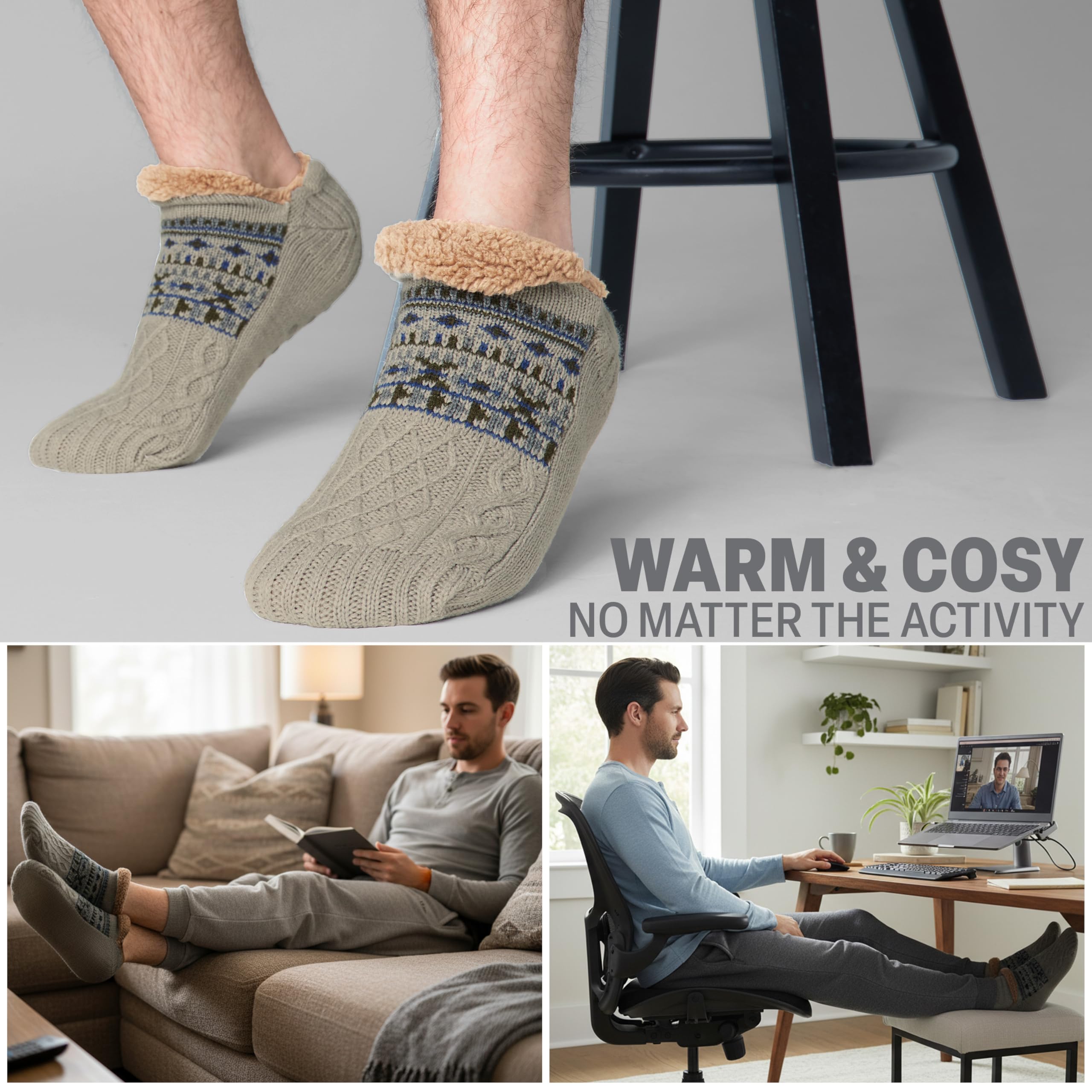 CityComfort Skarpetki dla kobiet, puszyste, ciepłe, zabawne skarpety dla kobiet, na zimę, antypoślizgowe, do przytulania, dla kobiet z podeszwą ABS, rozmiar uniwersalny 38-41