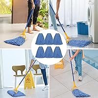 Vista 5 de Matthew Cleaning - Trapeador de Piso de Algodón de 16 onzas, Paquete de 6, Repuestos de Trapeador de Cuerda Resistente de Algodón con Bucles