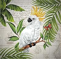 Vista 1 de Servilletas decorativas de 20 unidades, 13 x 13 pulgadas, diseño de pájaro blanco, servilletas de decoupage, servilletas desechables de otoño